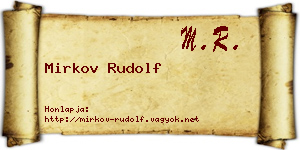 Mirkov Rudolf névjegykártya
